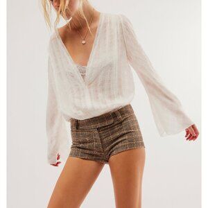 FREE PEOPLE Everythings Rosy Solid Bodysuit / Ivory